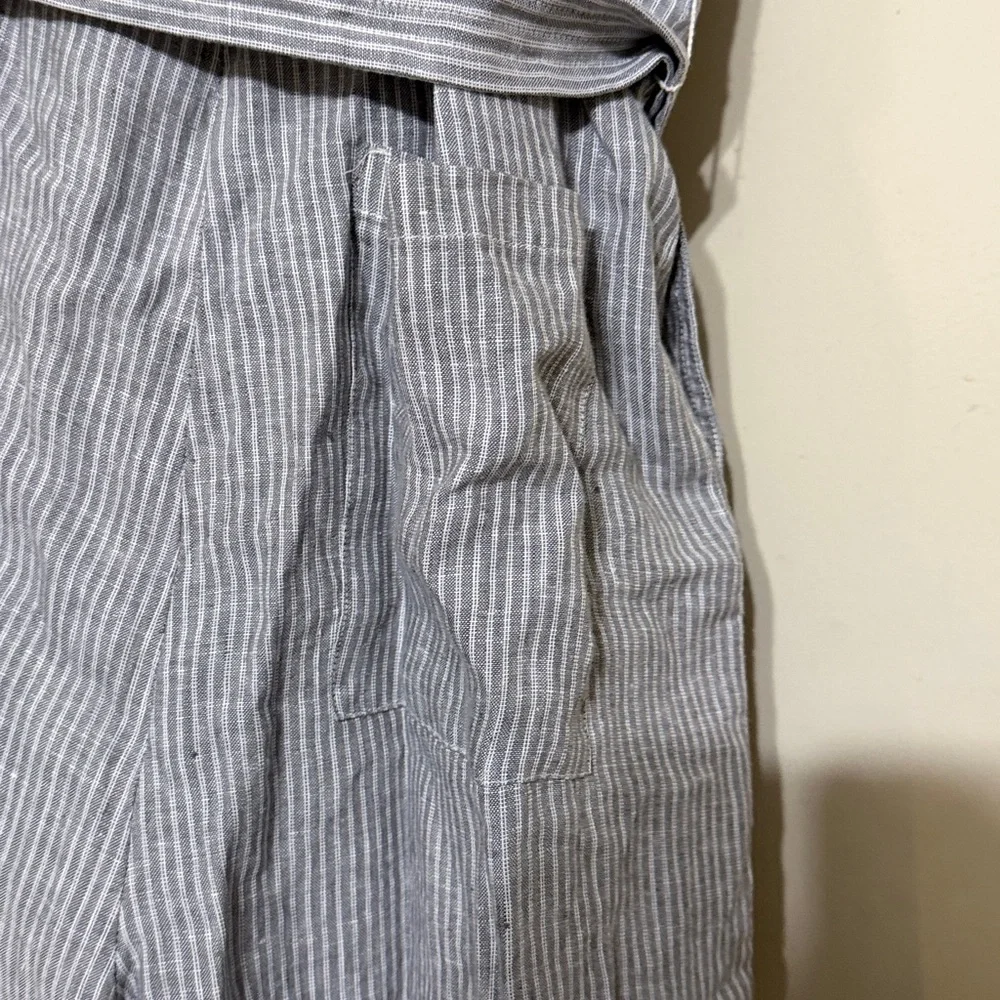Everlane linen striped jumpsuit